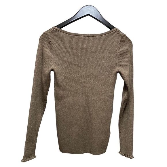 🌟70% OFF🌟 Ann Taylor Metallic Golden Brown Sweater - Picture 2 of 2